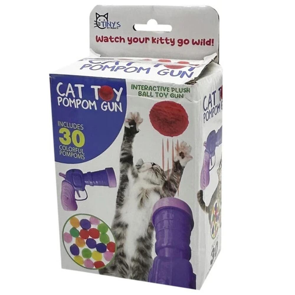 Interactive Plush Ball Shooting Cat Toy Gun